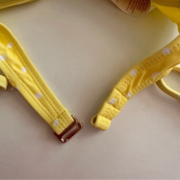 Yellow polka dot bikini swimming suit top - Picture 3 of 3